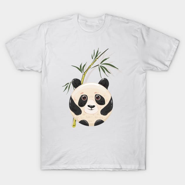 Cute panda bear and bamboo T-Shirt by Catdog